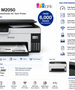 Alternative view of Epson M2050 EcoTank A4 Multifunction Monochrome Ink Tank Printer