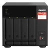 QNAP TS-473A-8G 4-bay NAS storage system front view showing drive bays, LED indicators, and tower desktop design