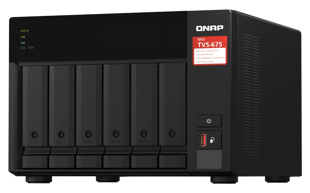 QNAP TVS-675-8G 6-Bay Desktop Network Attached Storage - Image 5