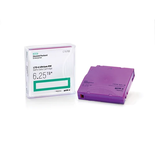 HPE LTO-6 Ultrium C7976A 2.5TB 6.25TB rewritable data cartridge tape for server backup, archival storage, data protection, and business