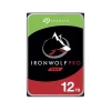 Seagate IronWolf Pro 12TB NAS hard drive 3.5 inch SATA drive shown from top angle displaying label and connector ports