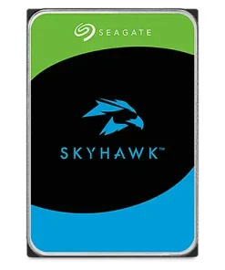 Seagate SkyHawk 2TB Surveillance HDD 3.5 inch SATA hard drive shown from top angle displaying label and connector ports