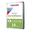 Toshiba S300 Pro 10TB Surveillance HDD 3.5 inch SATA hard drive shown from top angle displaying label and connector ports