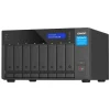 QNAP TVS-h874-i7-32G 8-bay NAS storage system front view showing drive bays and desktop tower design