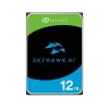 Seagate SkyHawk AI 12TB Surveillance HDD 3.5 inch SATA hard drive shown from top angle displaying label and connector ports