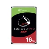Seagate IronWolf Pro 16TB NAS hard drive 3.5 inch SATA drive shown from top angle displaying label and connector ports