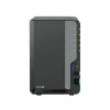Synology DiskStation DS224+ 2-bay NAS storage server front view showing drive bays, LED indicators, and compact desktop design
