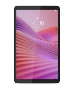 Lenovo Tab One 8.7 inch tablet in Luna Gray shown with included clear protective case and dual-tone metal design
