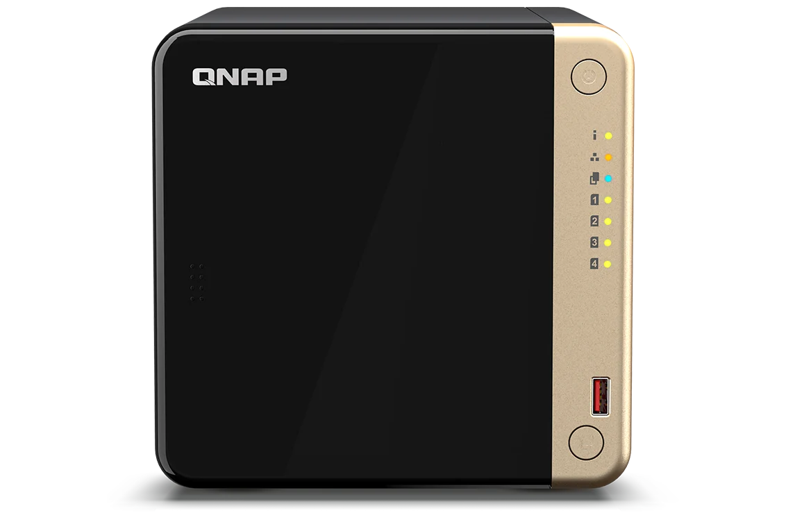 QNAP TS-464-8G-US 4-Bay Desktop NAS with 8GB DDR4 memory, dual 2.5GbE networking and M.2 SSD slots